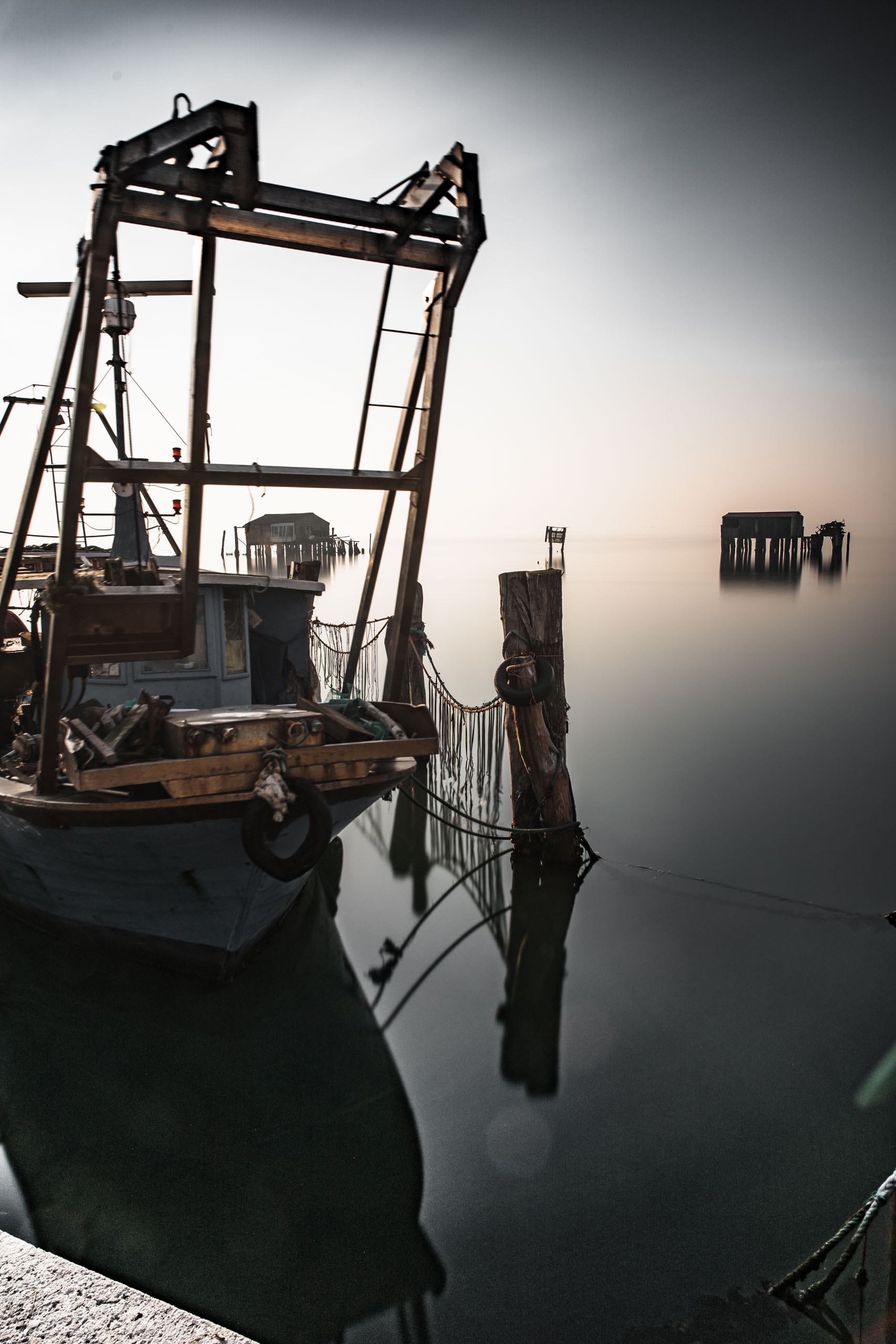 Fischerhütte in der Lagune von Venedig